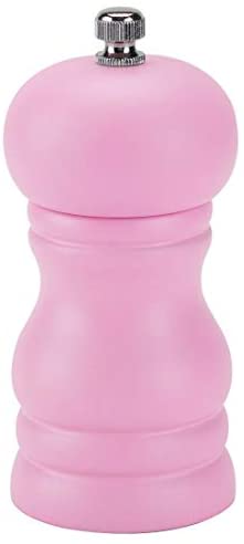 uxcell Salt and Grinder 4.5 Inch Wooden Mills Shakers with Adjustable Coarseness for Seasoning Meal Prep Cooking Dining Pink
