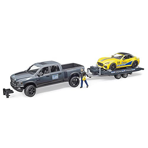 Bruder 02504 RAM 2500 Power Wagon Roadster Racing Team Yellow Blue