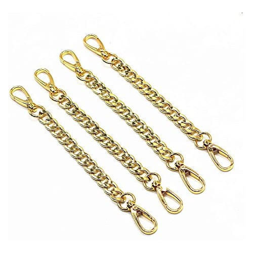 Model Worker 4-Pack 1/2 #34 Wide 7.9 Length DIY 아이언 Flat Chain Strap 실버 Handbag Chains 악세사리 Purse Clutches Handles Wrist Straps Replacement 메탈 Buckles Silver