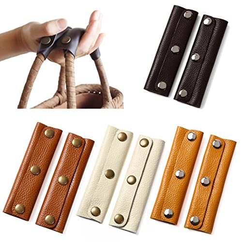 MEABEN 8 Pcs/4 Pairs Handbag Handle 가죽 Wrap Covers Purse Wallet Grip Luggage 가방 Protectors Strap Craft Making Supplies Shopping Travel Bag 4 Colors