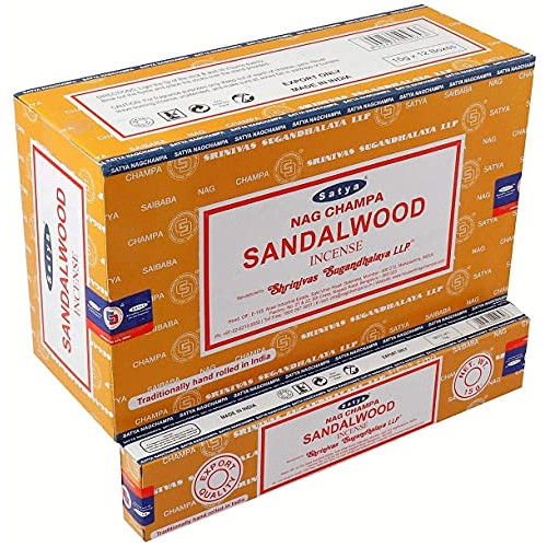 Satya Nag Champa Sandalwood 인센스 스틱 - Box 12 Packs