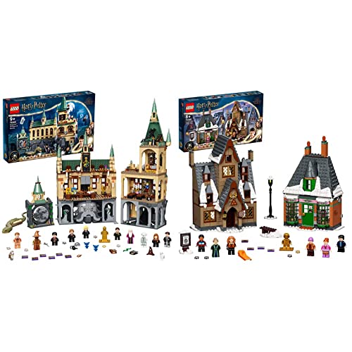 레고 76389 Harry Potter Castle Hogwarts Chamber Scarter 토이 & 76388 Visit Hogsmeade from 8 Years Old 20th Anniversary 세트 Ron as Golden 미니 Figure