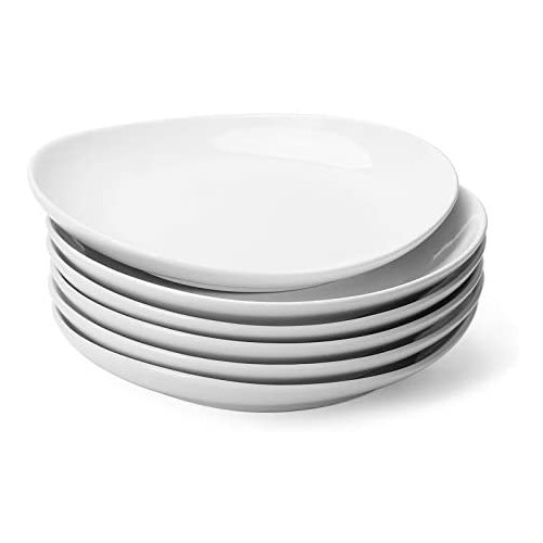 Sweese 자기 접시 6 매세트 7.8 Inch 화이트 Dessert plate- 세트 6-white