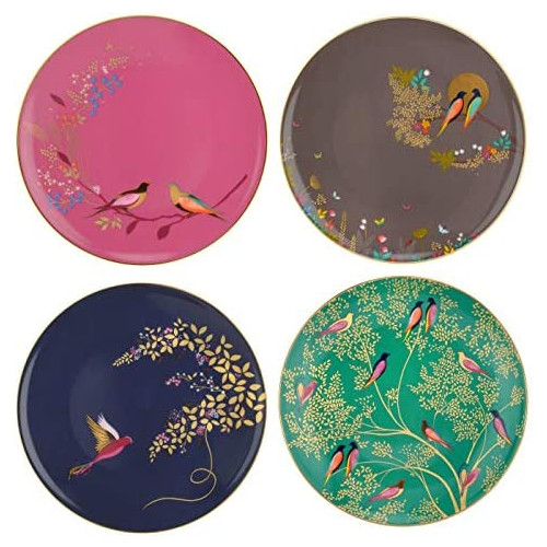 Sara Miller London Portmeirion Chelsea 컬렉션 접시 8인치 4 매세트 아소토