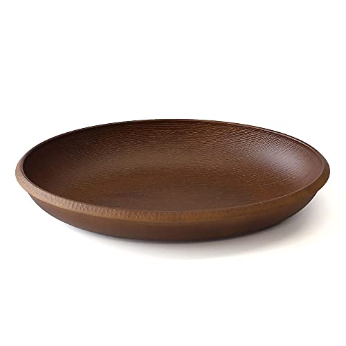 가득차 # 접시 oval 접시 큰 약26cm 우드 그레인 일본제 항균 식기 세척기 전자레인지 대응 PET수지 브라운
