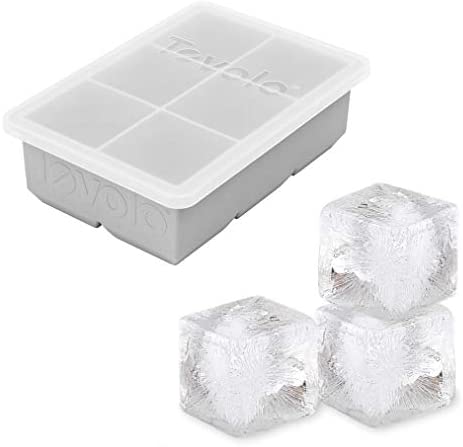 Tovolo King, XL Lid 2 Whisky & Spirits, BPA-Free Silicone, Dishwasher-Safe Ice Cube Tray, Single, Charcoal