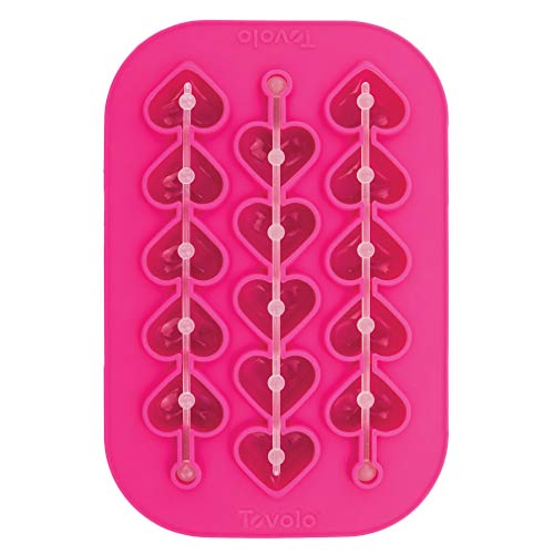 Tovolo Heart Swizzle Stirrer Stick Ice Mold, Highball Size, Flexible Silicone, Dishwasher Safe