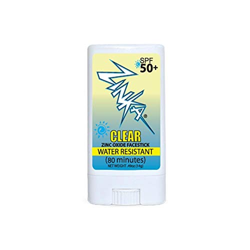 Zinka - Clear Zinc Oxide Sunscreen Face Stick SPF 50, Water Resistant for 80 Minutes - .49oz Stick