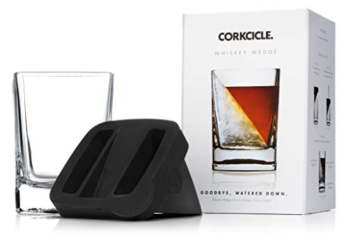 Corkcicle Double Old Fashioned Whiskey Glass with Silicone Ice Mold, Holds 9 oz