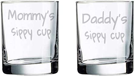 Alankathy Mugs Daddys Mommys Sippy Cup funny birthday gift for Mom and Dad mother and father Parents from son daughter friends (10 oz rock whiskey glass)