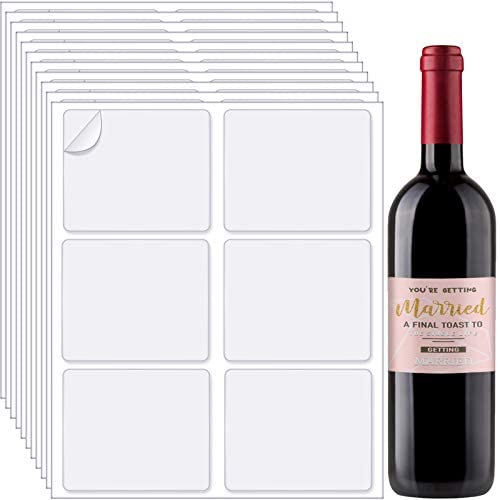 120 Pieces 4 x 3-1/3 Inch Blank Wine Label Matte White Label Sticker Adhesive Wine Bottle Labels Printable Stickers for Laser and Inkjet Printers for DIY Supplies, 6 Pieces/Sheet, 20 Sheets in Total