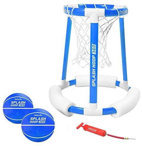 GoSports Splash Hoop 360 Floating Pool Basketball Game | Includes Hoop, 2 Balls and Pump