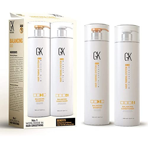 GK 헤어 Global 케라틴 Balancing 샴푸 컨디셔너 Sets 10.1 Fl Oz/300ml Oily & Color Treated 딥 Cleansing Ideal Over-Processed Environmentally Stressed Hair