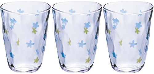 《아데리아》 텀블러 블루 290ml 들꽃 3 개세트 일본제 7548
