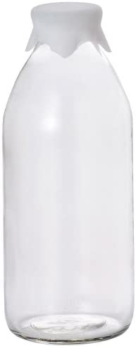 《아데리아》 canister 보존 용기 보존병 굿 뉴 빈 909ml 화이트 [과실주병/유리병/실리콘 캡] M-6584