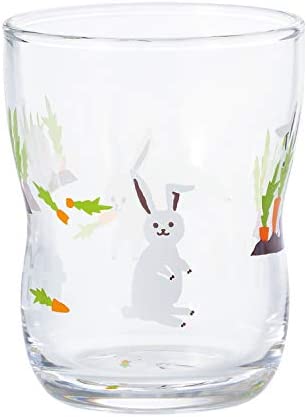 《아데리아》 글래스 클리어 130ml 개 좋은 오 글래스 숨바꼭질 토끼 1 개상자 안에 들어 있음(소중히 간직함) 일본제 6086