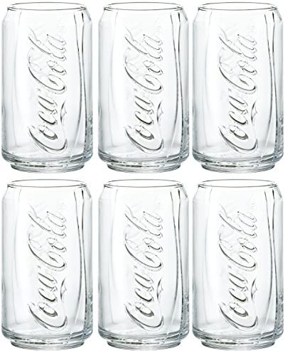《아데리아》 글래스 컵 텀블러 코가・콜라 글래스 355ml 6 개세트 [Coka Cola/관형글래스] 일본제 업무용으로도 B-5468