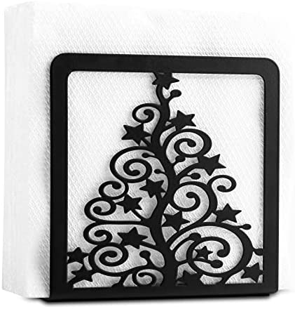 Black Metal Tabletop Napkin Holder - Modern Freestanding Tissue Dispenser Organizer - Dining Table Decorative Serviette Holder For Kitchen Restaurant Picnic Party (Tiger)