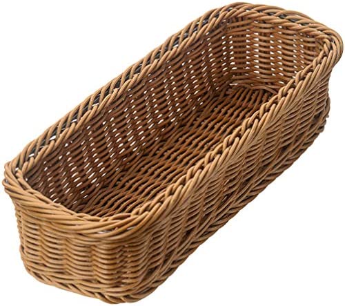 FRCOLOR Kitchen Utensil Holder Woven Rectangular Storage Baskets Cutlery Holders Bins Containers Tableware Storage Box 30X13X7CM