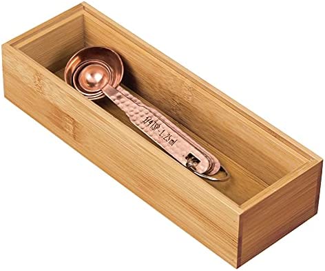 iDesign 41850 InterDesign Stackable Box-Bamboo, 3u201D x 12u201D x 2u201D Formbu Drawer Organizer - 3 x 12 x 2, 3 x 12