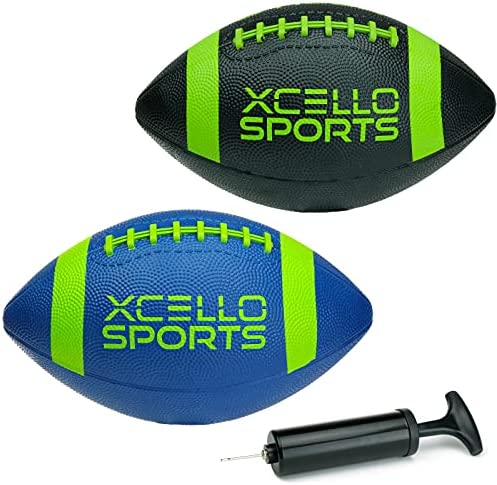 Xcello Sports Junior Rubber Footballs with Pump (Pack of 2)