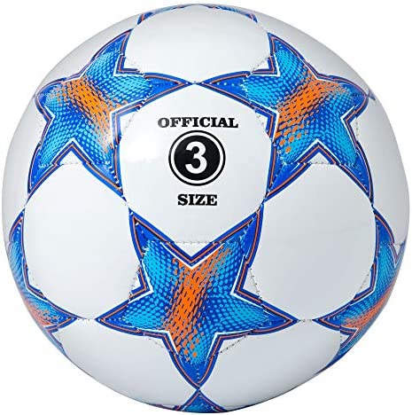 Soccer Ball Size 3 for Kids, Runleaps Ball Toys with Star Pattern Official Size Soccer Balls for Training, Playing, Boys, Girls, Toddlers Age 3 - 8 ( Blue )