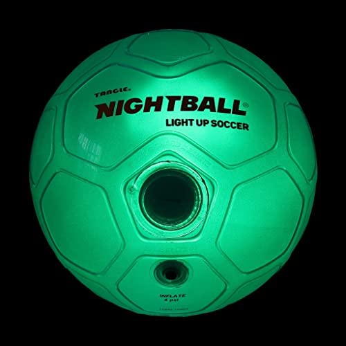 Nightball Soccer Ball LED Light Up Ball - Glow in The Dark Glow Ball Soccer Ball Gifts - Orange Teal Outdoor and Indoor Soccer Ball - Gifts for Teenage Boys - Gift for Teen