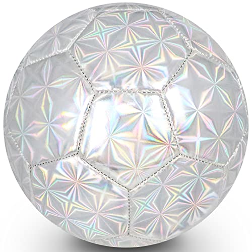 Champhox Soccer Ball Size 4 - Glitter Youth 어린이 스포츠 Toddlers Indoor Outdoor ,Aged 5 6 7 8 9 10 11 12 13 Teens Girls Boys Children Christmas 생일 Gift