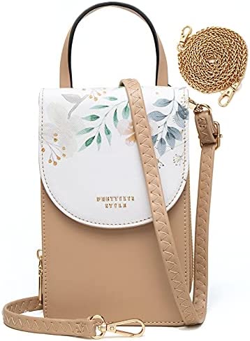 Crossbody Cellphone Purse with Handle Womens Touch Screen Phone Bag Small Shoulder Purse for iPhone 12/12 Mini/X/XR