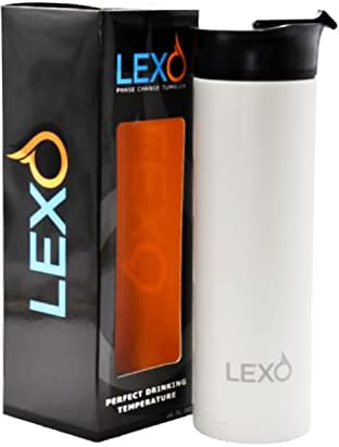 LEXO Temperature Regulating Smart Mug 16oz. - Powder White - Flip Top Lid