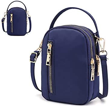 Women Nylon Cell Phone Purse Wallet Small Crossbody Shoulder Bag Handbag for iPhone 11 Pro XR XS Max/Galaxy S20 S10 A50 A30S Note10 J7/ LG Stylo 5 G7 G8 ThinQ/OnePlus 8 7T 7/ BLU G9 VIVO XI+(Purple)