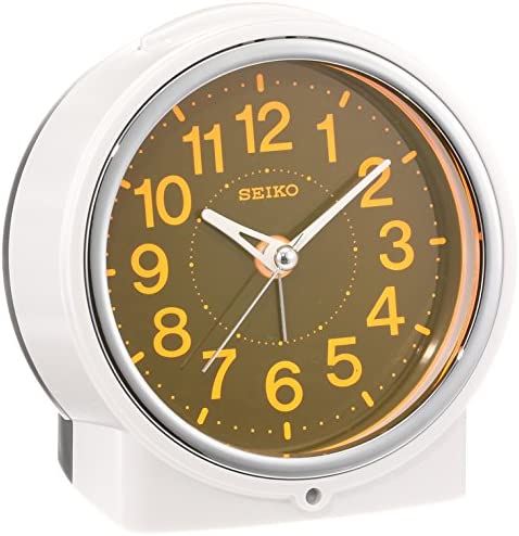 세이코 clock 자명종 자동 점등 아날로그 집광수지 문자판야에서도 보인 흰색 펄 KR886W SEIKO