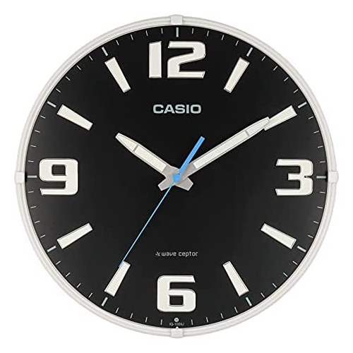 CASIO 카시오 벽시계 전파시계 블랙 아날로그 야간 초침 정지 기능 첨부 IQ-1009J-1JF (옵션택일)