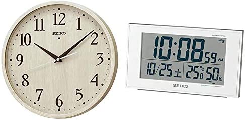 세이코 시계 벽시계 전파 아날로그 아이보리 나무결 모양 KX399A SEIKO