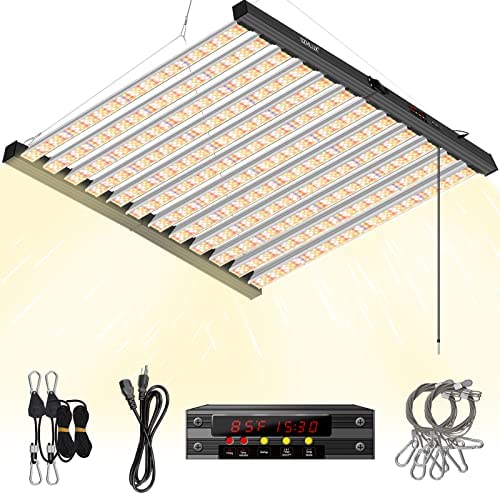 SZHLUX PT8000 LED Grow Light 7×7ft with Timer and Temp Control, Full Spectrum UV&IR Grow Lamp with 2304 Samsung Diodes, Sunlight Plant Light for Seedling Veg and Bloom Grow Light Fixtures