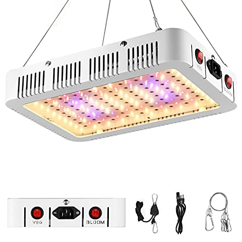 1000W LED Grow Light,Aidyu Full Spectrum Growing Lamps for Indoor Hydroponic Greenhouse Plants with Veg and Bloom Switch, Dual Chips, UV & IR, Adjustable Rope Hanger