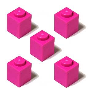 레고 블록 정품 부품 <블록> 1x1 (5개, Dark Pink)