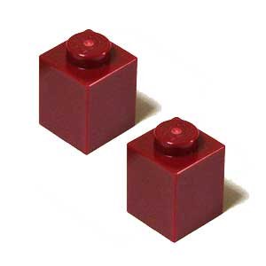 레고 블록·정품 부품 <블록> 1x1 (2개, Dark Red)