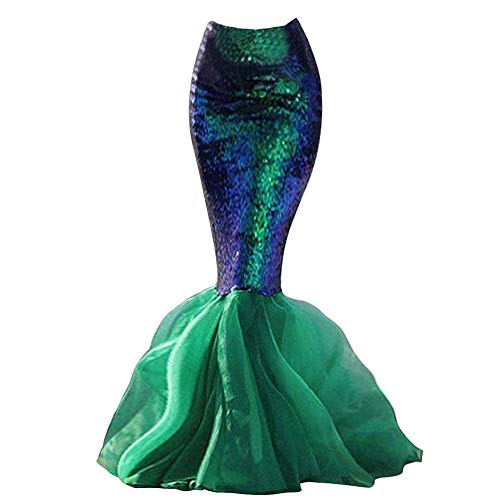 Womens Mermaid Tail Costume Princess Sequin Maxi Skirt Cosplay Halloween Party Dress