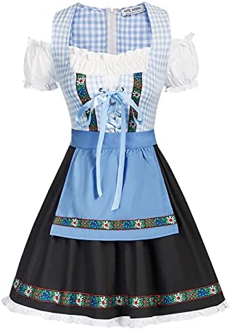 Kate Kasin Womens German Dirndl Dress Costumes for Traditional Bavarian Oktoberfest Carnival Halloween