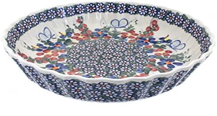 Blue Rose Polish Pottery Noel 나이트 파이 접시