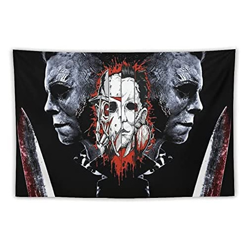 Horror Movie Tapestry Wall Hanging Halloween Wall Blanket for Wall Art Living Room