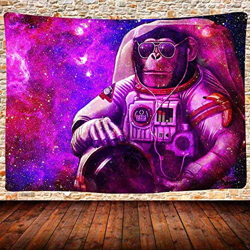 Purple Space Monkey Astronaut Tapestry,Fantasy Starry Sky Tapestry Wall Hanging,80X60 Inches Home Decor Wall Hanging for Children Adults Room Bedroom Dorm GTDSUH223