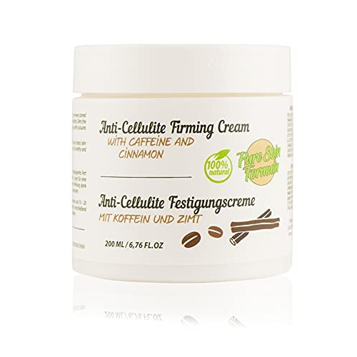 100% Natural Anti Cellulite Cream with Coffee and Cinnamon Firming Cream for Body, Neck, Hands, Legs and Abdominal Tightening and Smoothing Skin Slimming Fat Burning Anti-Ageing 200ml