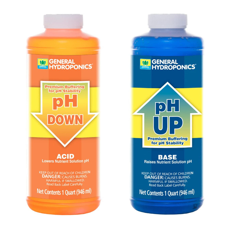 General Hydroponics pH Up and pH Down Liquids - Stabilize Nutrient pH in Hydroponics, 1 qt. Bottles