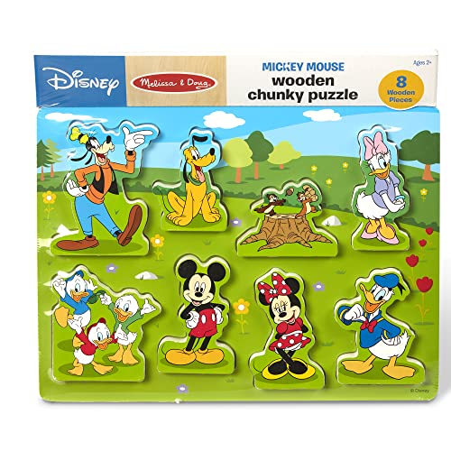 Melissa Doug 디즈니 Mickey Mouse Clubhouse Wooden Chunky 퍼즐 8 pcs