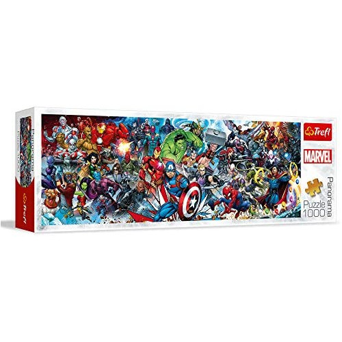 Trefl 916 29047 어벤져스 1000 Teile 파노라마 프리미엄 Quality für Erwachsene und Kinder ab 12 Jahren 1000pcs Join 마블 Universe Coloured