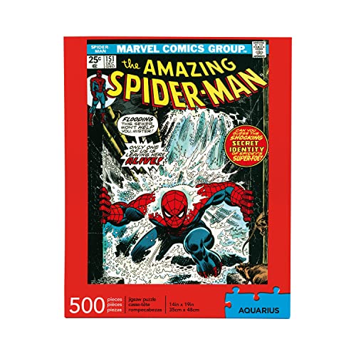 Aquarius 마블 Spiderman 퍼즐 500 피스 직소 - Officially Licensed Merchandise Collectibles Glare Free Precision Fit 14 x 19 Inches
