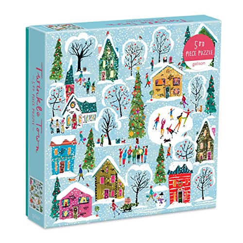Twinkle Town 500 피스 퍼즐 from Galison - Featuring Colorful Whimsical Illustrations Festive Snowy 20 x Makes Wonderful Gift