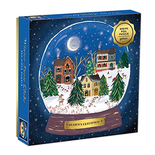 Galison Winter Snow Globe 500 Pc 퍼즐 Multicolor